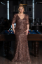 Long Copper Scaly Plus Size Evening Dress ABU6149