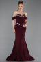 Long Cherry Colored Mermaid Prom Dress ABU6198