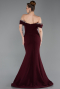 Long Cherry Colored Mermaid Prom Dress ABU6198