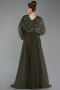 Olive Drab Long Chiffon Formal Plus Size Dress ABU5859