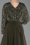 Olive Drab Long Chiffon Formal Plus Size Dress ABU5859