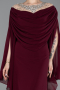 Cherry Colored Long Chiffon Plus Size Evening Gown ABU6068