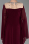 Cherry Colored Long Chiffon Plus Size Evening Gown ABU6068