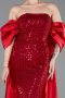 Red Long Beaded Evening Dress ABU5234