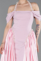 Powder Color Long Satin Evening Dress ABU5995