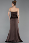 Long Brown Satin Evening Dress ABU6200