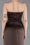 Long Brown Satin Evening Dress ABU6200