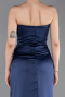 Long Navy Blue Satin Evening Dress ABU6200