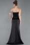 Long Black Satin Evening Dress ABU6200