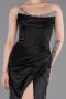 Long Black Satin Evening Dress ABU6200