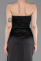 Long Black Satin Evening Dress ABU6200