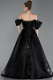Long Black Satin Evening Dress ABU6201
