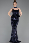 Long Navy Blue Scaly Evening Dress ABU6202