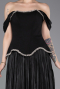 Long Black Chiffon Evening Dress ABU6203