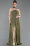 Olive Drab Long Chiffon Prom Gown ABU5957