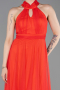 Pomegranate Flower Halter Neck Long Graduation Prom Dress ABU3252