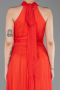 Pomegranate Flower Halter Neck Long Graduation Prom Dress ABU3252