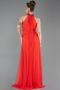 Pomegranate Flower Halter Neck Long Graduation Prom Dress ABU3252