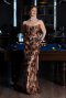 Long Copper Scaly Evening Dress ABU6202