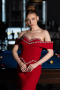 Long Red Mermaid Prom Dress ABU6198