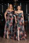 Long Onion Skin Plus Size Evening Gown ABU5263
