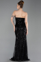 Long Black Beaded Evening Dress ABU6205