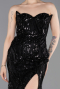 Long Black Beaded Evening Dress ABU6205