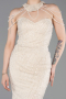 Beige Long Beaded Evening Dress ABU6073