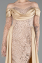 Gold Long Beaded Plus Size Evening Gown ABU6093