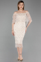 Midi Beige Beaded Cocktail Dress ABK2634