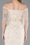 Midi Beige Beaded Cocktail Dress ABK2634