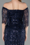 Midi Navy Blue Beaded Cocktail Dress ABK2634