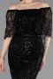 Midi Black Beaded Cocktail Dress ABK2634