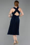 Midi Navy Blue Cocktail Dress ABK2636