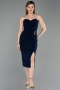 Midi Navy Blue Cocktail Dress ABK2637