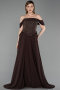Long Brown Chiffon Evening Dress ABU6221