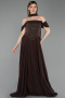 Long Brown Chiffon Evening Dress ABU6221