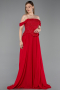 Long Red Chiffon Evening Dress ABU6221