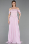 Long Powder Color Chiffon Evening Dress ABU6221