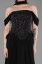 Long Black Chiffon Evening Dress ABU6221