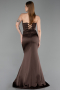 Long Brown Satin Mermaid Prom Dress ABU6222