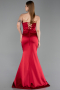 Long Red Satin Mermaid Prom Dress ABU6222