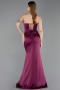 Long Plum Satin Mermaid Prom Dress ABU6222