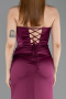 Long Plum Satin Mermaid Prom Dress ABU6222