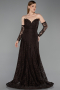 Long Brown Dantelle Evening Dress ABU6229