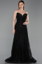 Long Black Dantelle Evening Dress ABU6229