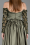 Long Olive Drab Satin Evening Dress ABU6230