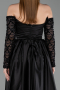 Long Black Satin Evening Dress ABU6230