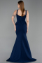 Long Navy Blue Plus Size Evening Dress ABU6248