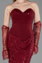 Long Burgundy Beaded Evening Dress ABU6232